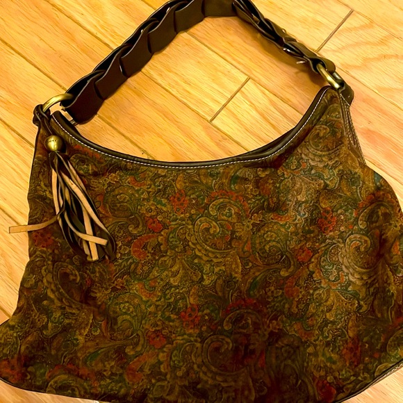 Beautiful dark paisley Tommy Hilfiger hobo bag. Closet clear out . No returns . - Picture 1 of 5